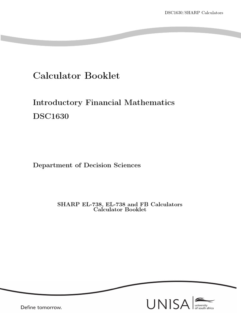 Sharp EL-738 Financial Calculator Guide | PDF | Present Value | Calculator