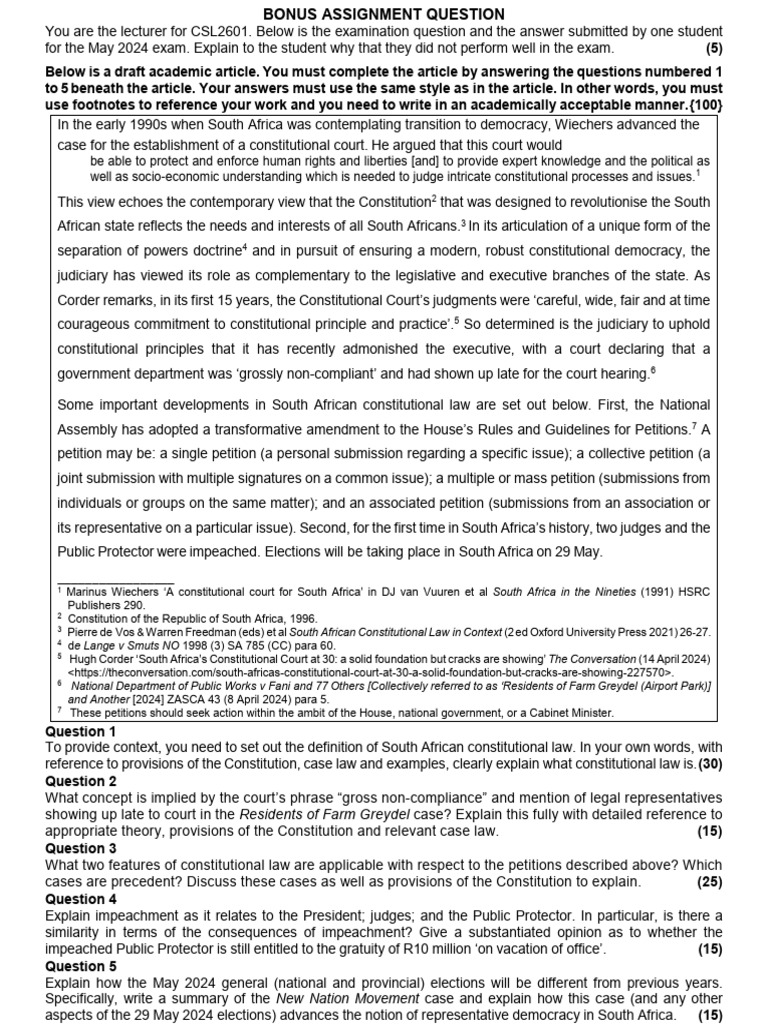 South African Constitutional Law Insights | PDF | Impeachment | South ...