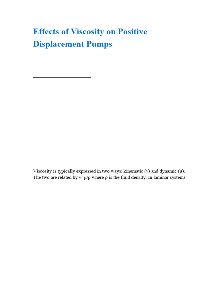 Viscosity Impact on Displacement Pumps | PDF | Viscosity | Pump