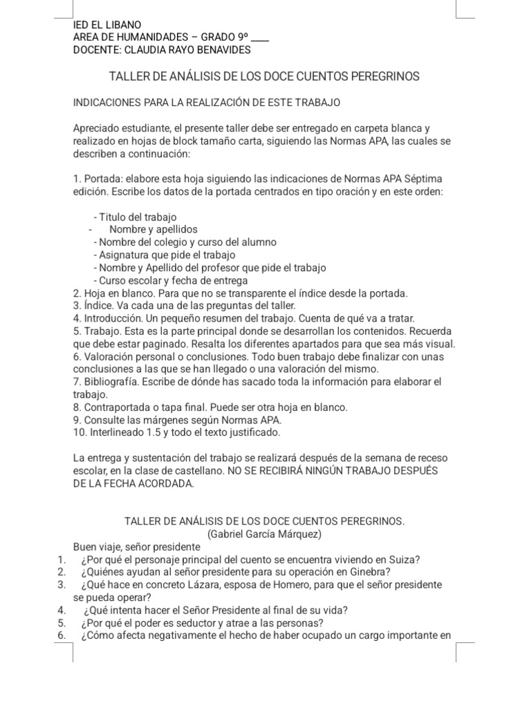Taller Literario 12 Cuentos Peregrinos | PDF | Estudios de idiomas ...