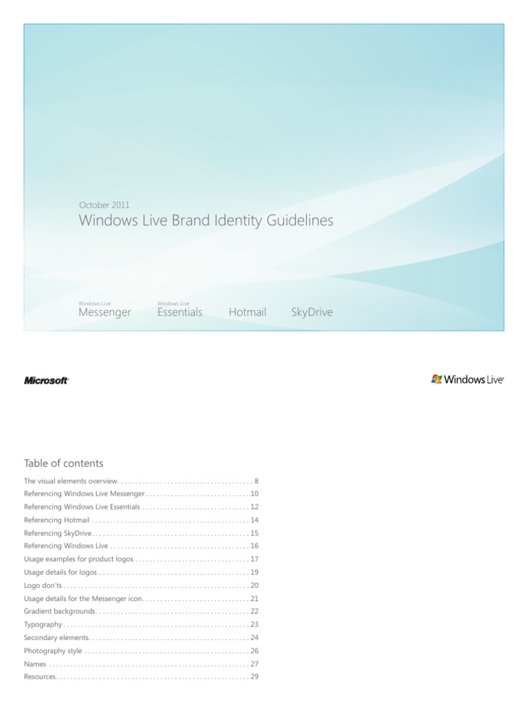 Windows Live Brand Identity Guide | PDF | Logos | Icon (Computing)