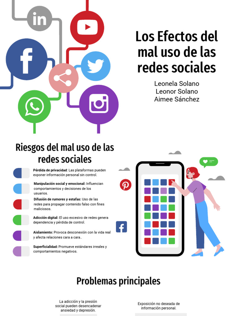 Riesgos del Mal Uso de Redes Sociales | PDF | Servicio de redes ...