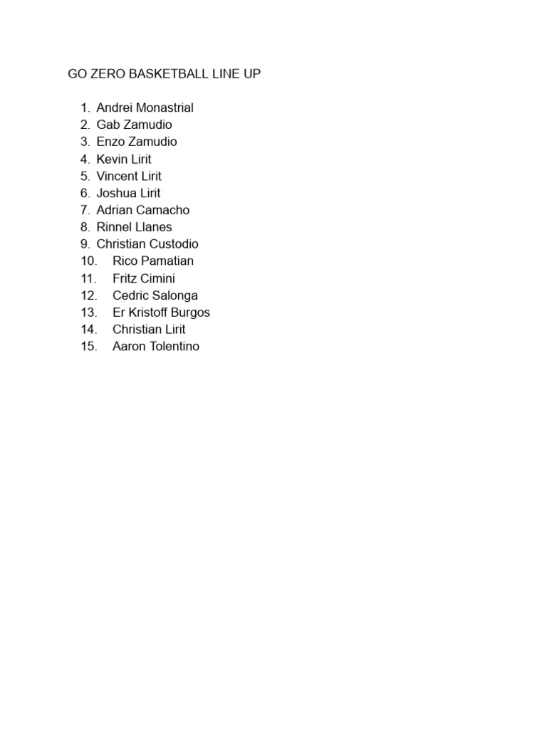 Go zero basketball pdf