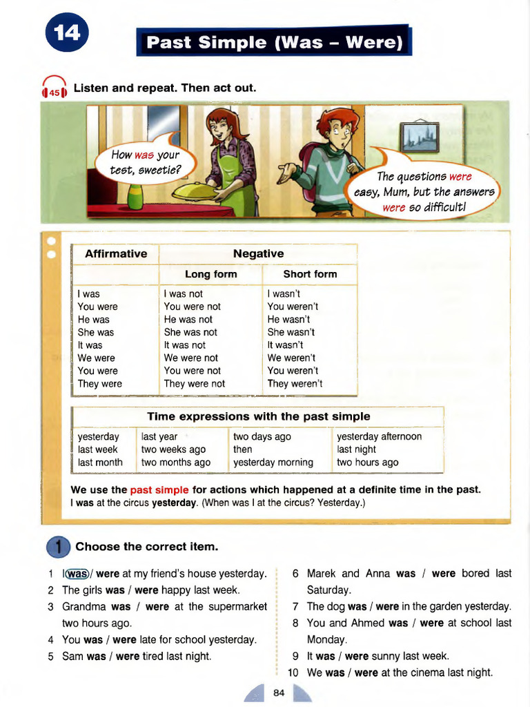 Past Simple: Was/Were Exercises | PDF | Grammar | Language Mechanics
