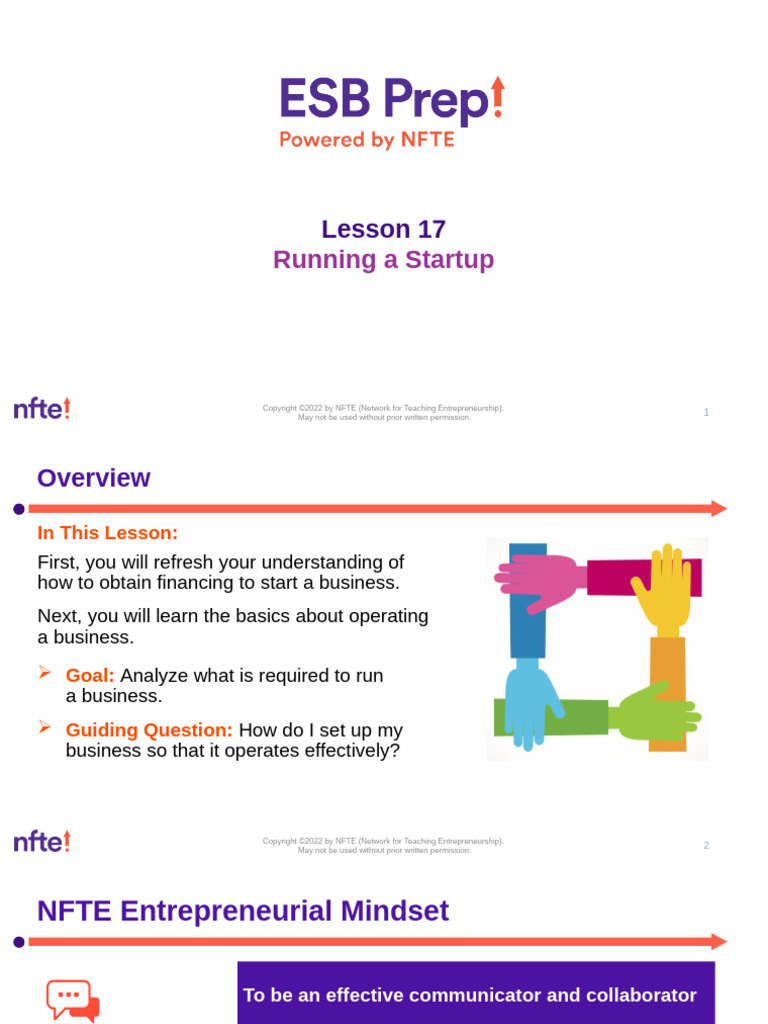 17 Running A Startup ESB Prep | PDF | Corporations | Partnership