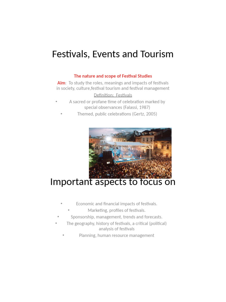 Festivals Events And Tourism Pdf Tourism Marketing