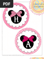 Peonies and Poppy Seeds Minnie Mouse Birthday Circle Banner