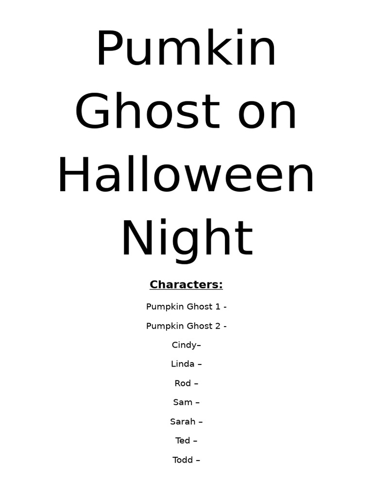 Halloween Night with the Pumpkin Ghost | PDF | Trick Or Treating ...