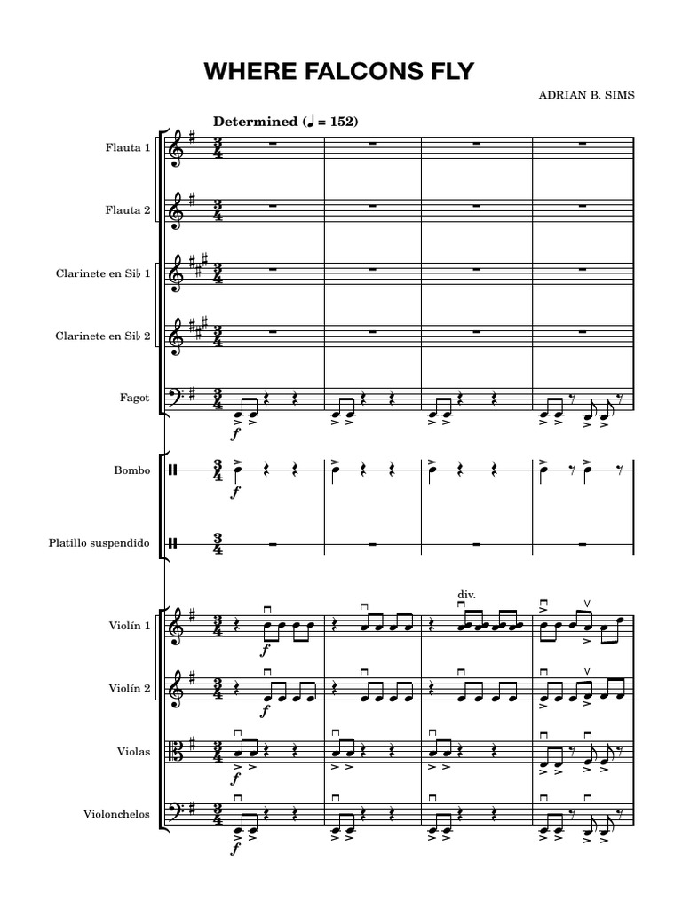 Where Falcons Fly (FULL SCORE) | PDF