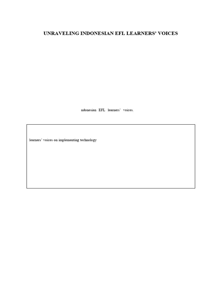 EFL Learners' Perspectives on Assessment | PDF | Educational Assessment ...