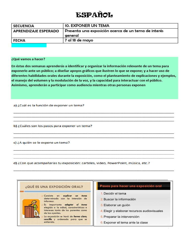 Guía para Exponer un Tema Efectivamente | PDF | Ciencia cognitiva ...