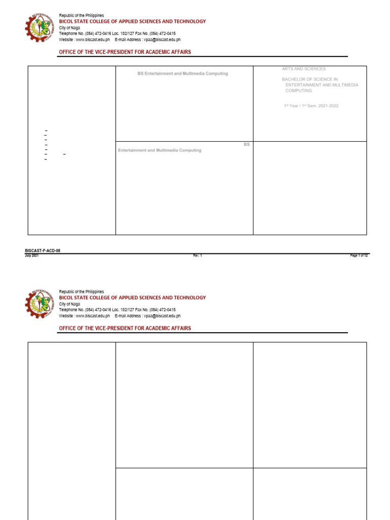 CCCS101 Syllabus 2021 | PDF | C++ | Computer Program