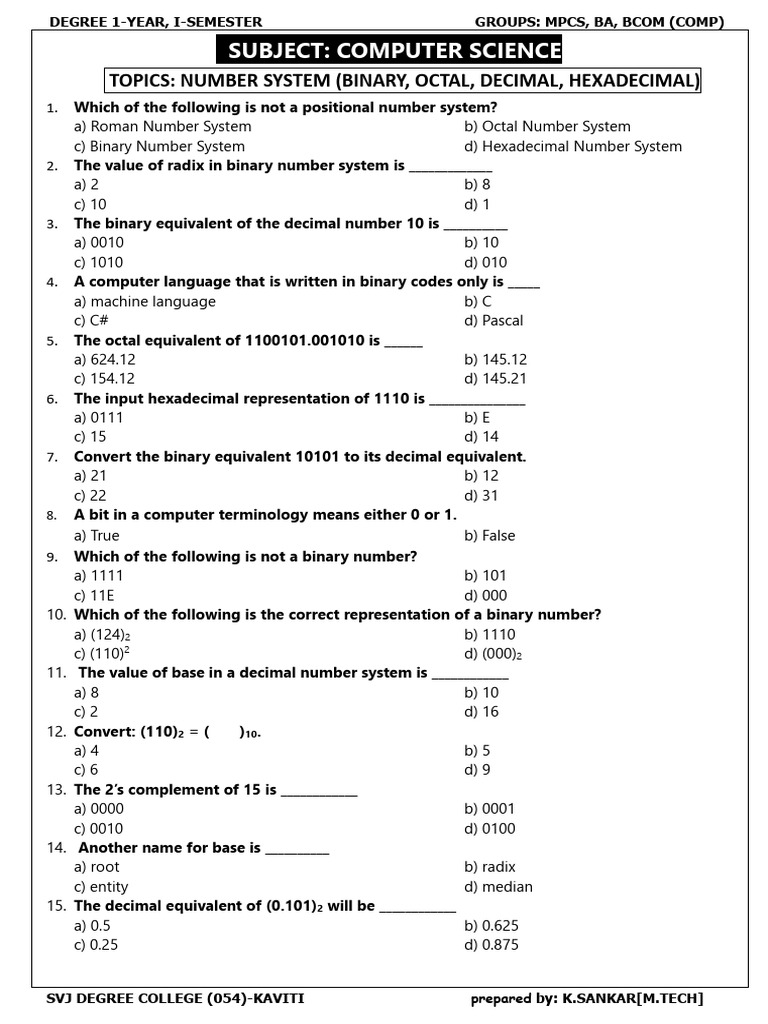 Number System Pdf Elementary Mathematics Numbers