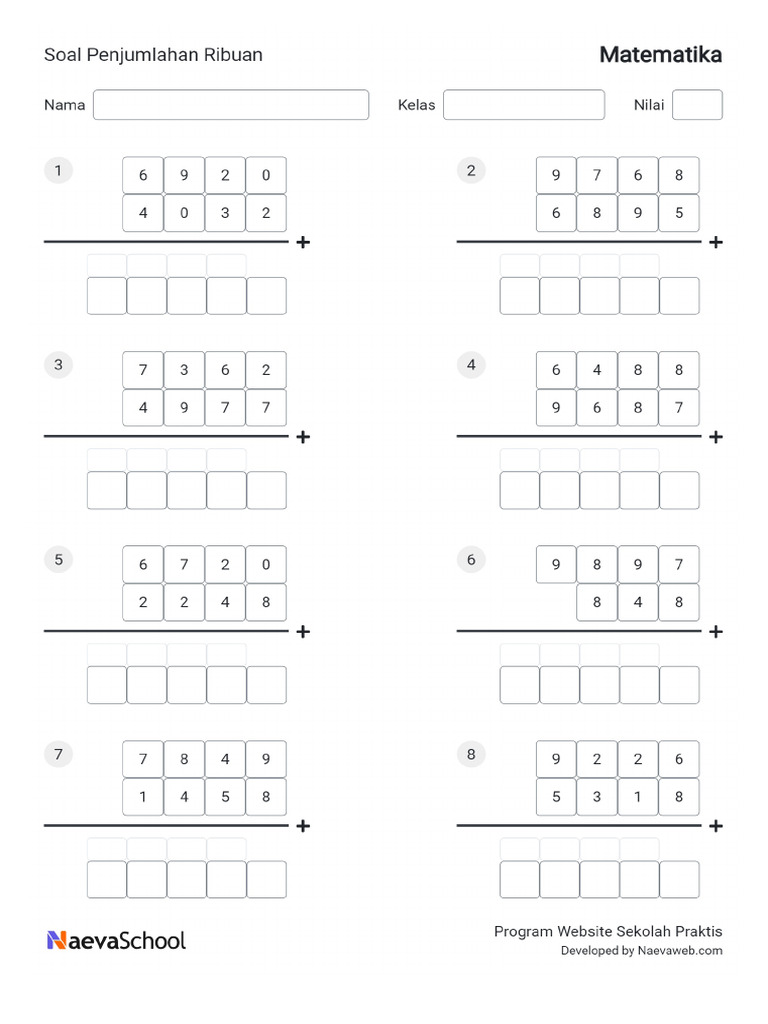 Matematika Penjumlahan Ribuan 1727808457 | PDF