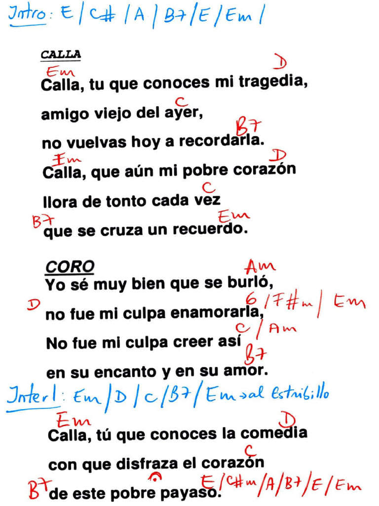 Calla, mi tragedia y corazón | PDF