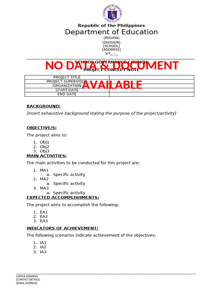 (SGC) Concept Note - Project Brief Template | PDF