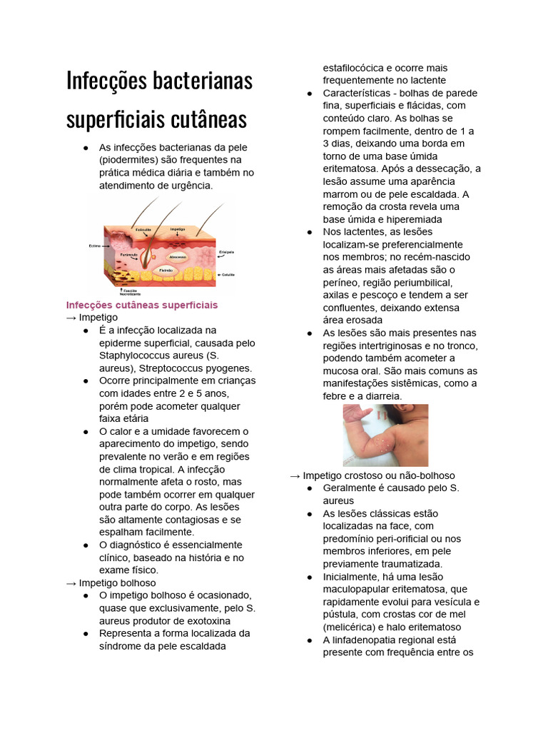 Infecções Bacterianas Cutâneas Comuns | PDF | Doenças e distúrbios ...