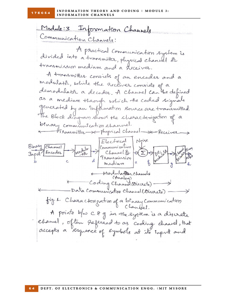 Module 3 17ec54 Information Channels Notes | PDF | Information ...