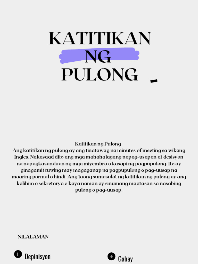 Katitikan NG Pulong | PDF