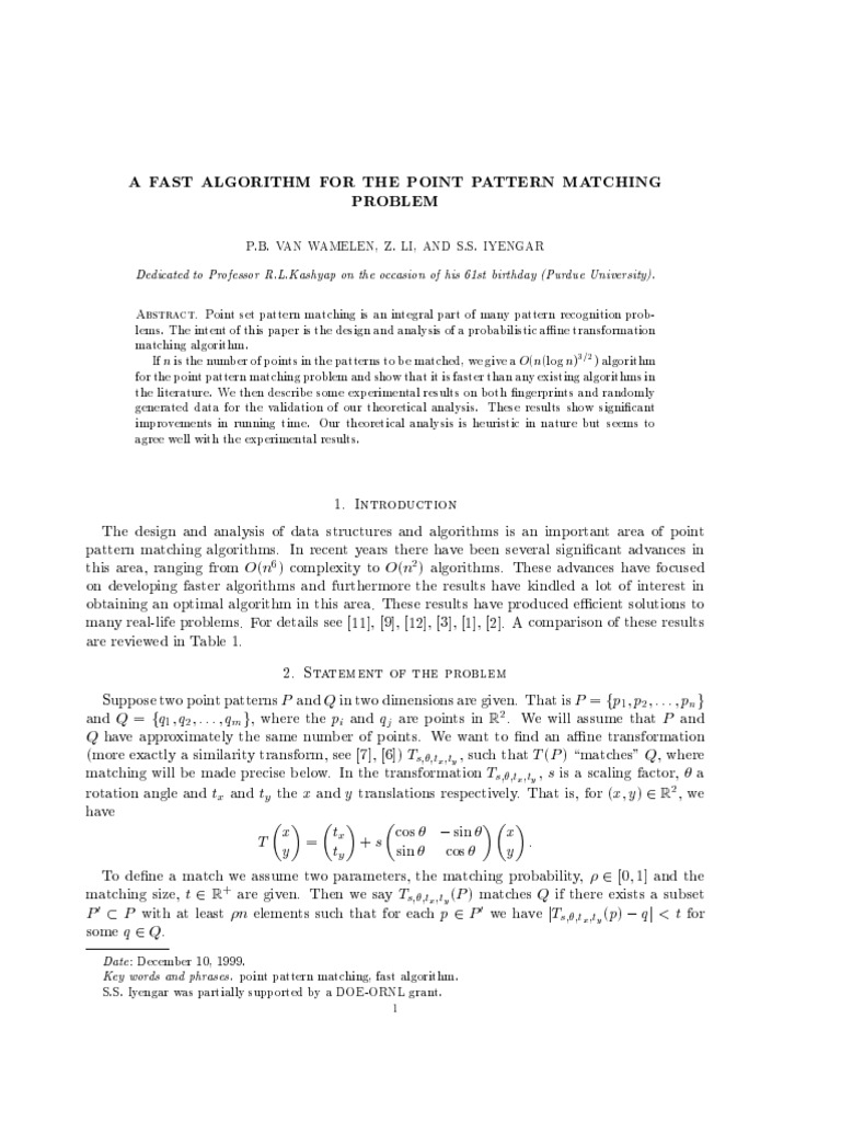 Algo For Point Matching | PDF