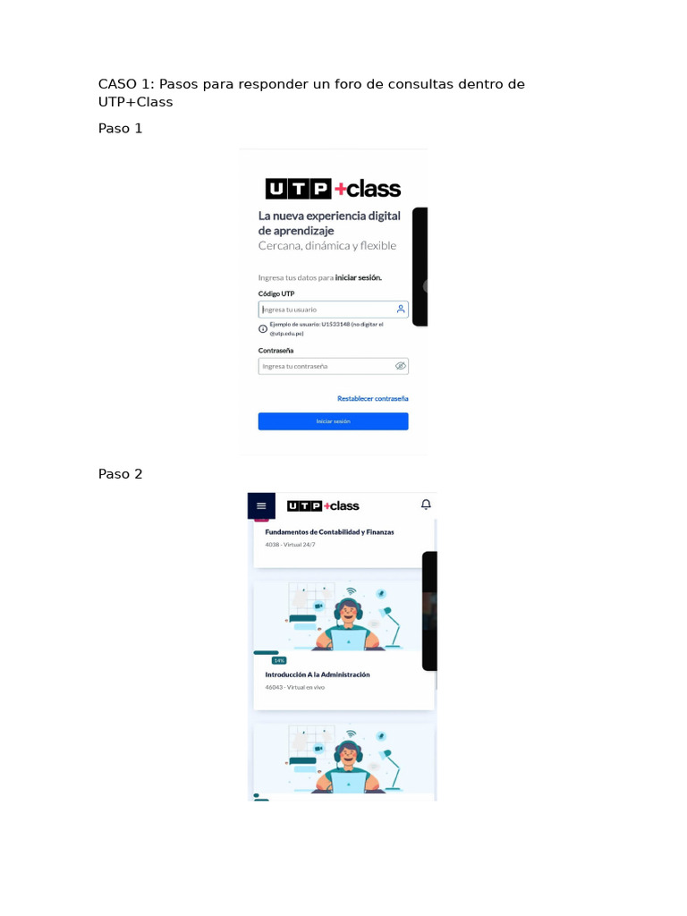 Guía de Uso de UTP+Class y UTP+Portal | PDF