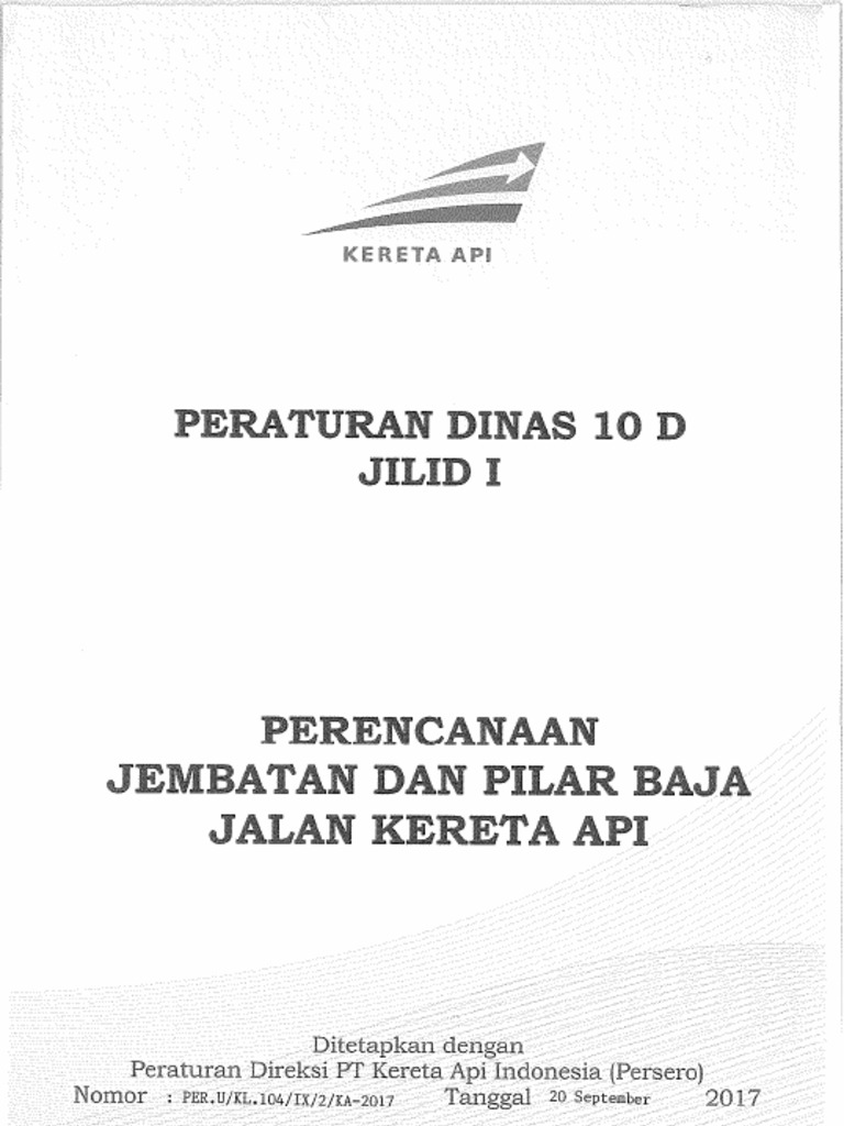 PD 10 D tentang Perencanaan Jembatan dan Pilar Baja Jalan Kereta api | PDF