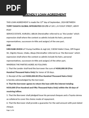 Friendly Loan Agreement Triump-1