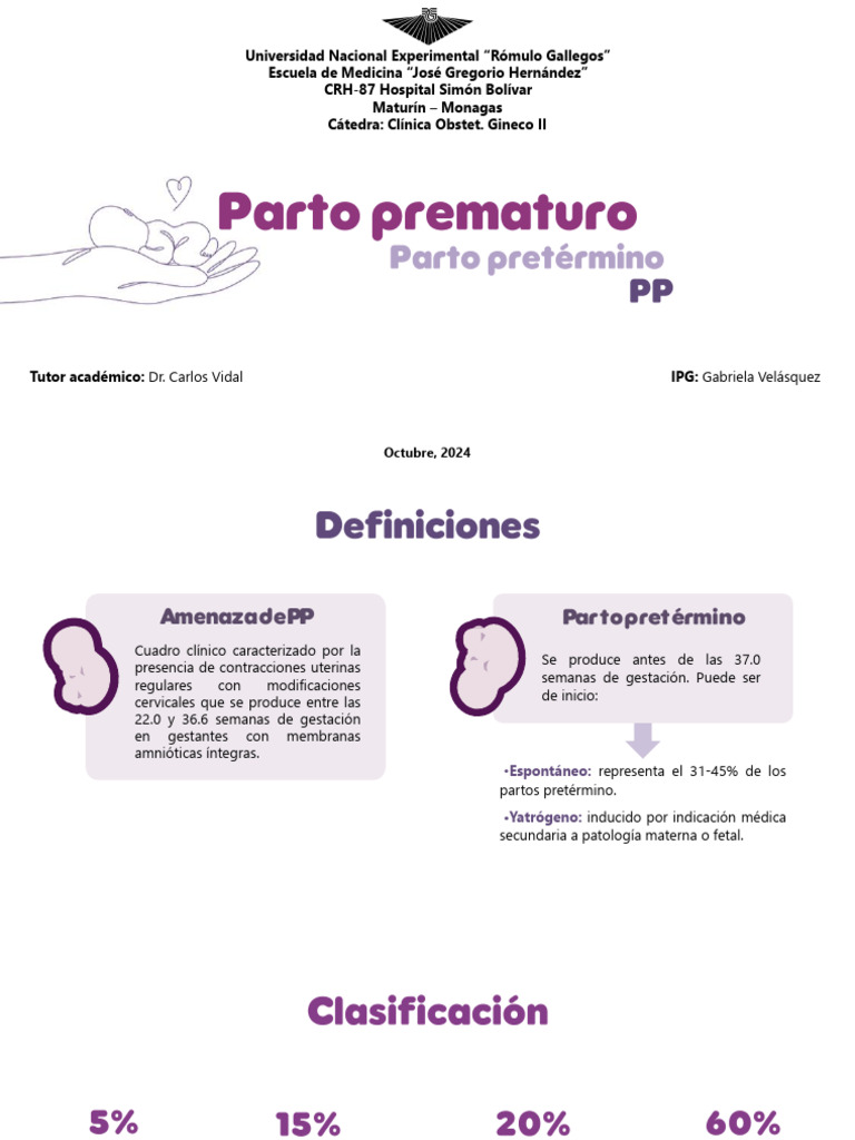 Parto Prematuro: Diagnóstico y Tratamiento | PDF | El embarazo | Parto