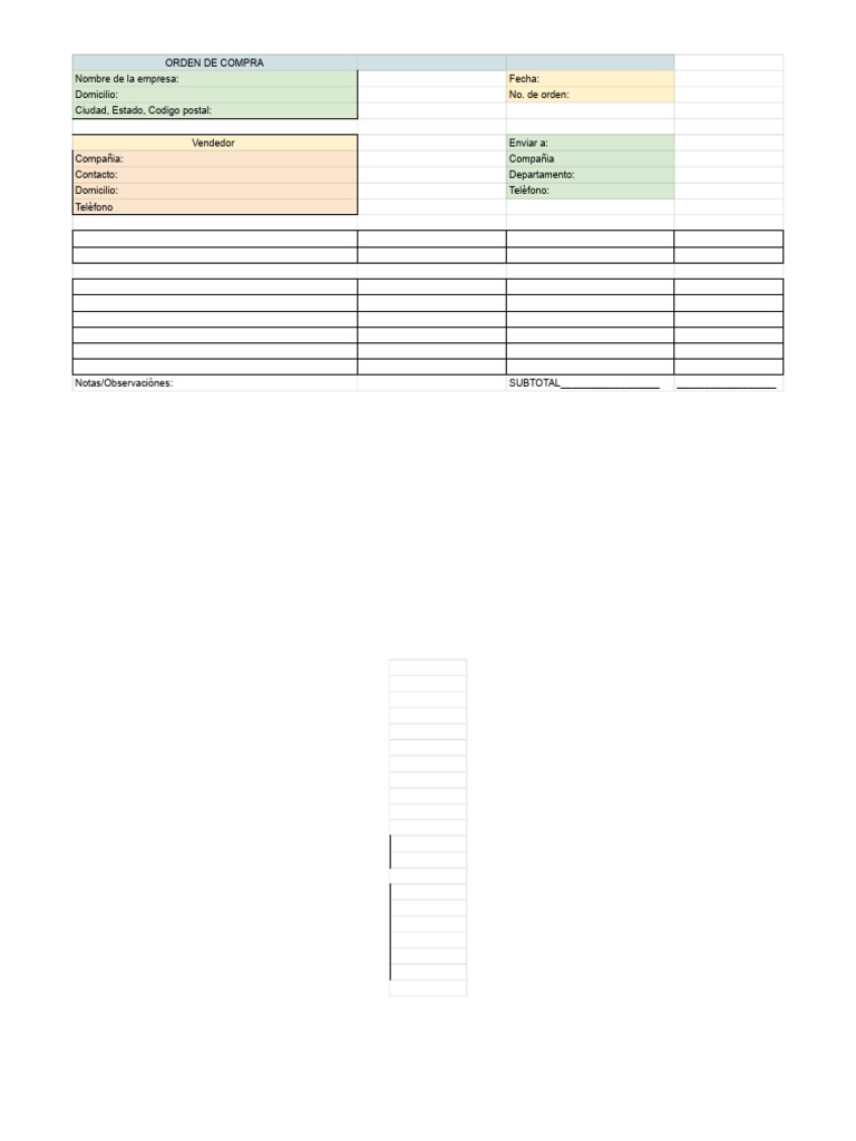 Orden de Compra: Formato y Detalles | PDF | Negocios | Derecho
