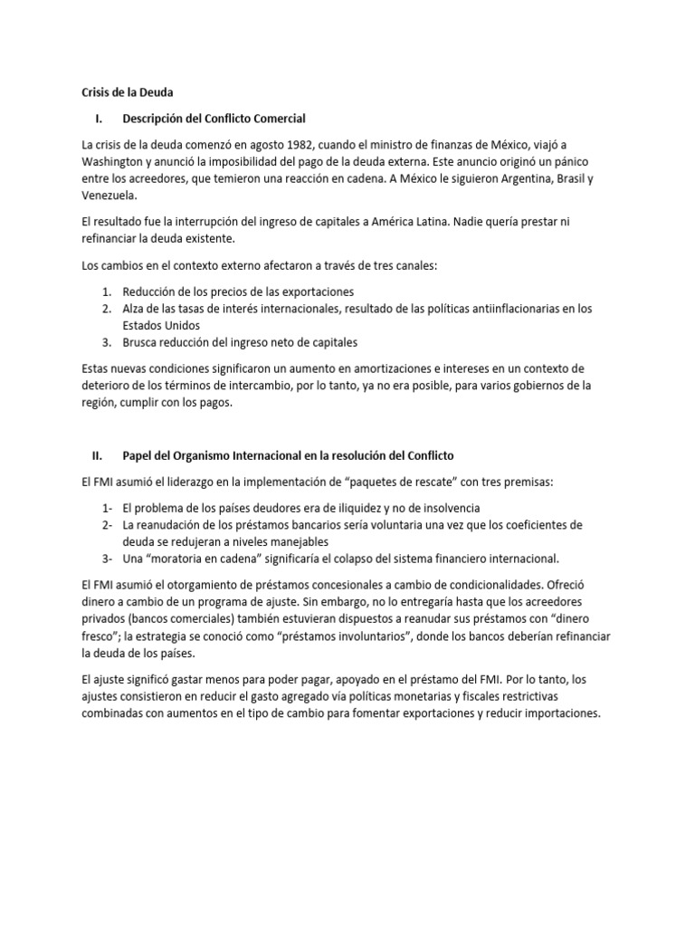 Crisis de la Deuda en América Latina | PDF | Fondo Monetario ...
