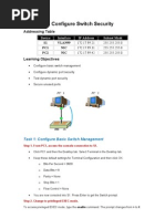 Configure Switch Security: Addressing Table