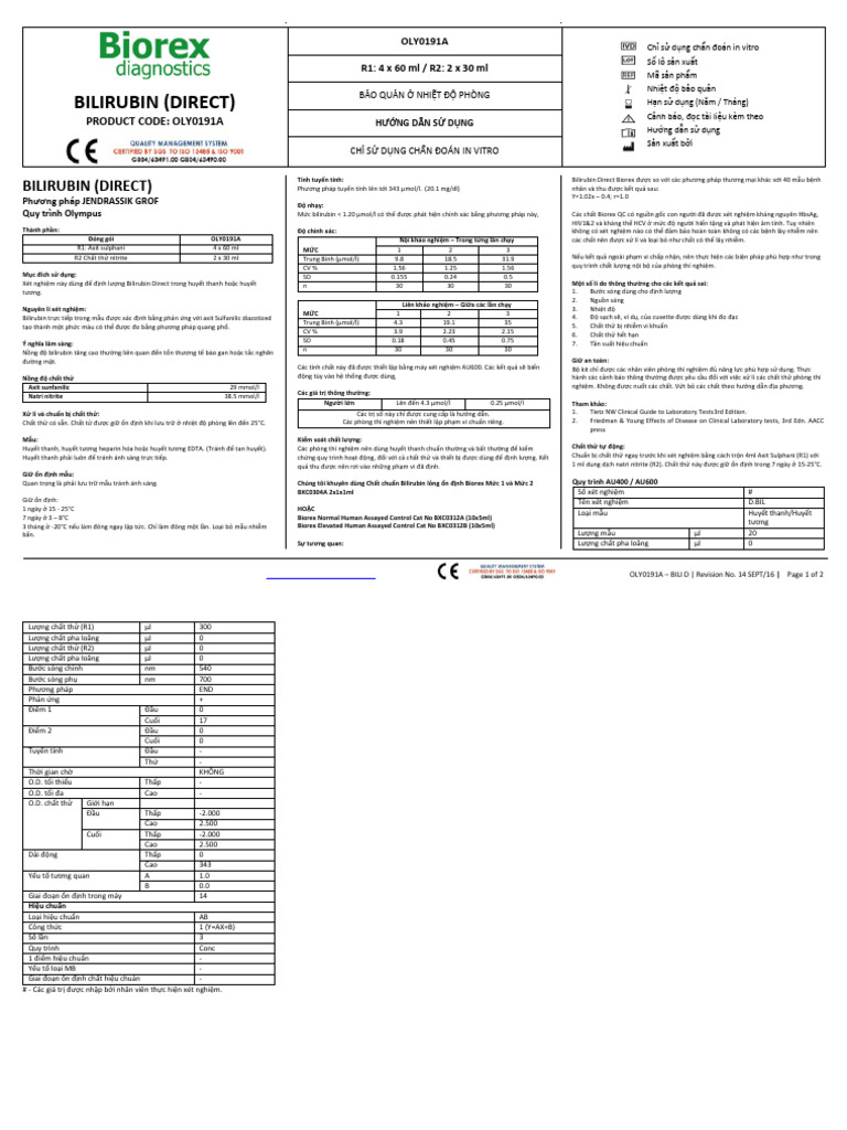 BIL - DIRECT - OLY0191A - Biorex - AV | PDF