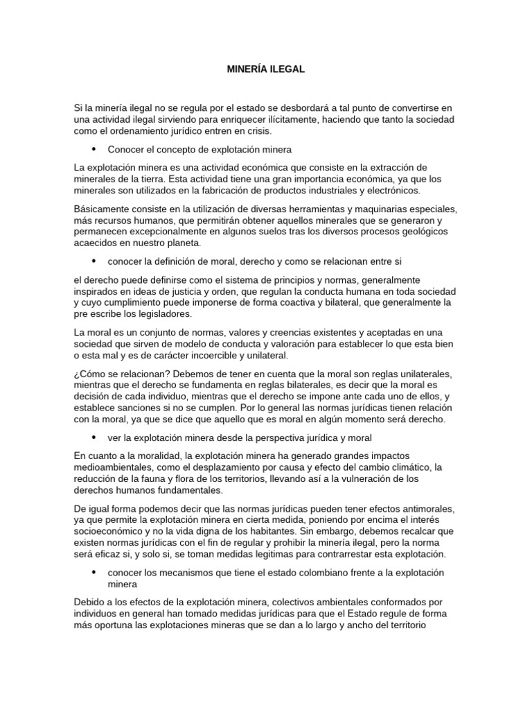 Impacto de la Minería Ilegal en Colombia | PDF | Moralidad | Minería