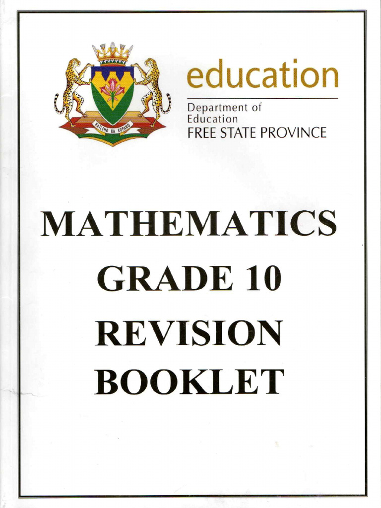 Mathematics Grade 10 Revision Booklet | PDF