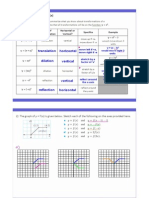 Transformations Handout With Summary, Examples, Game - Solutions