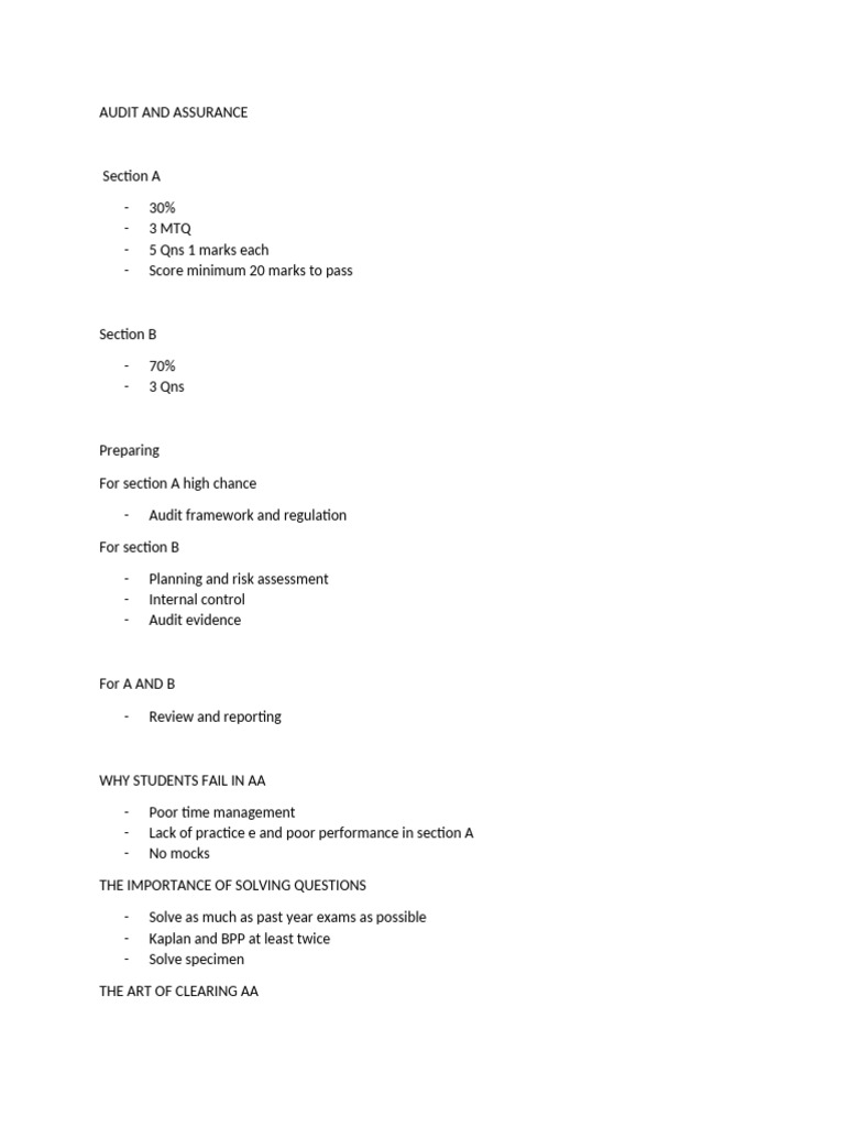 Audit and Assurance | PDF