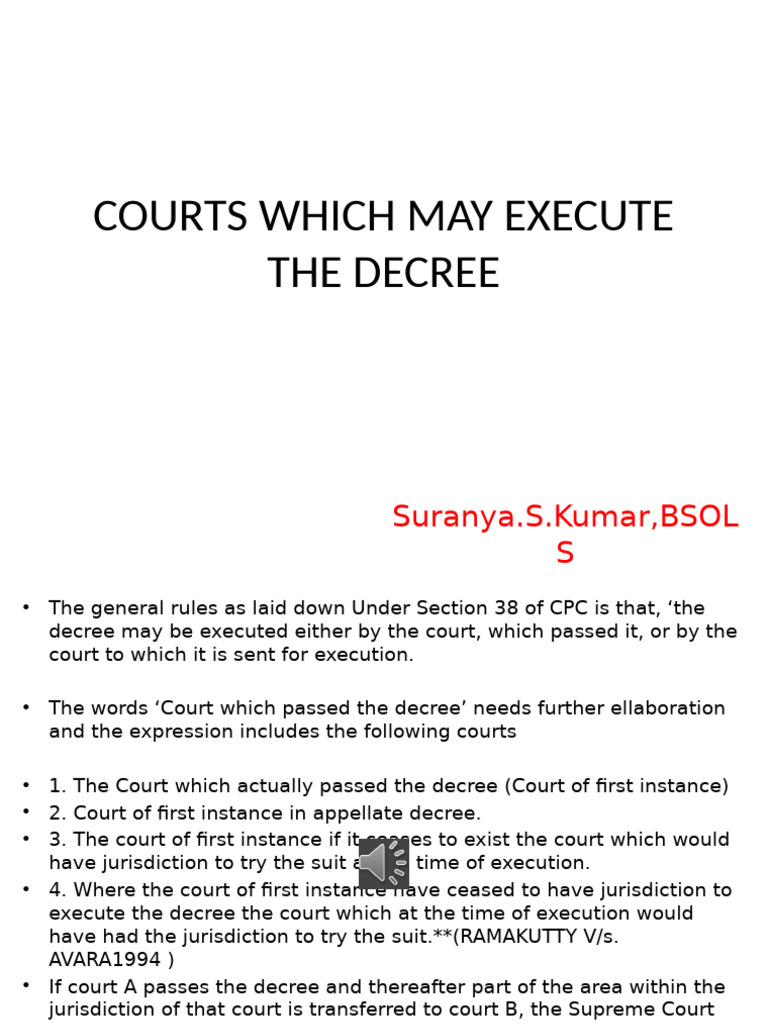 Courts Which May Execute The Decree | PDF | Judgment (Law) | Jurisdiction
