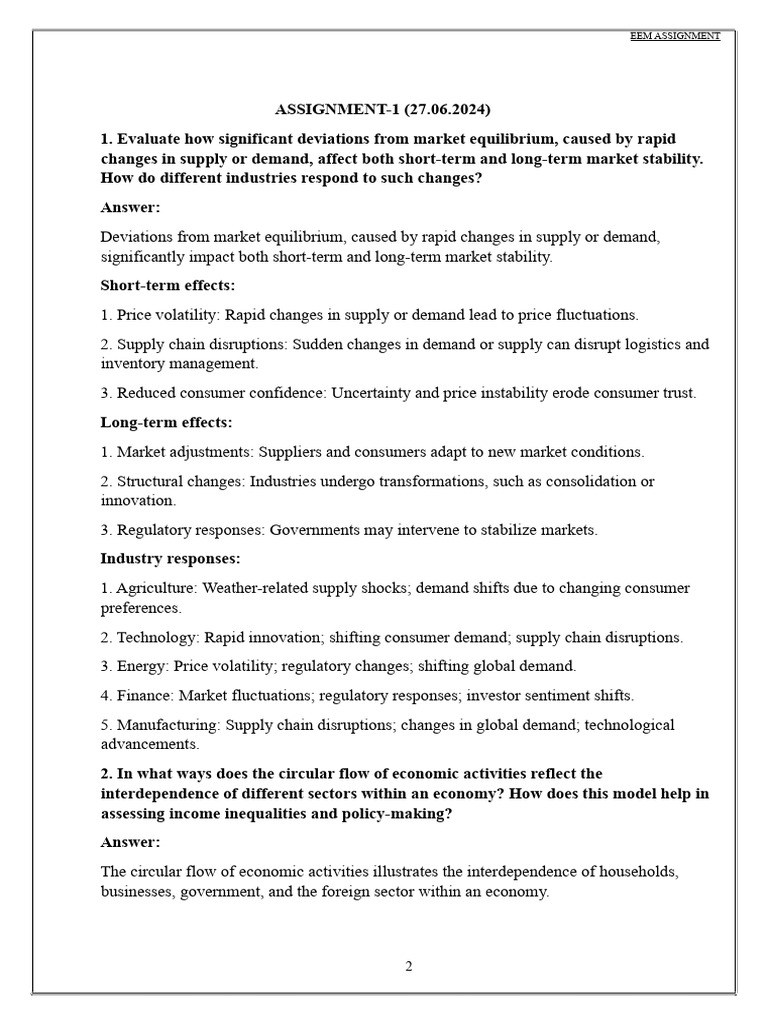 Market Equilibrium and Economic Models | PDF | Inflation | Monetary Policy