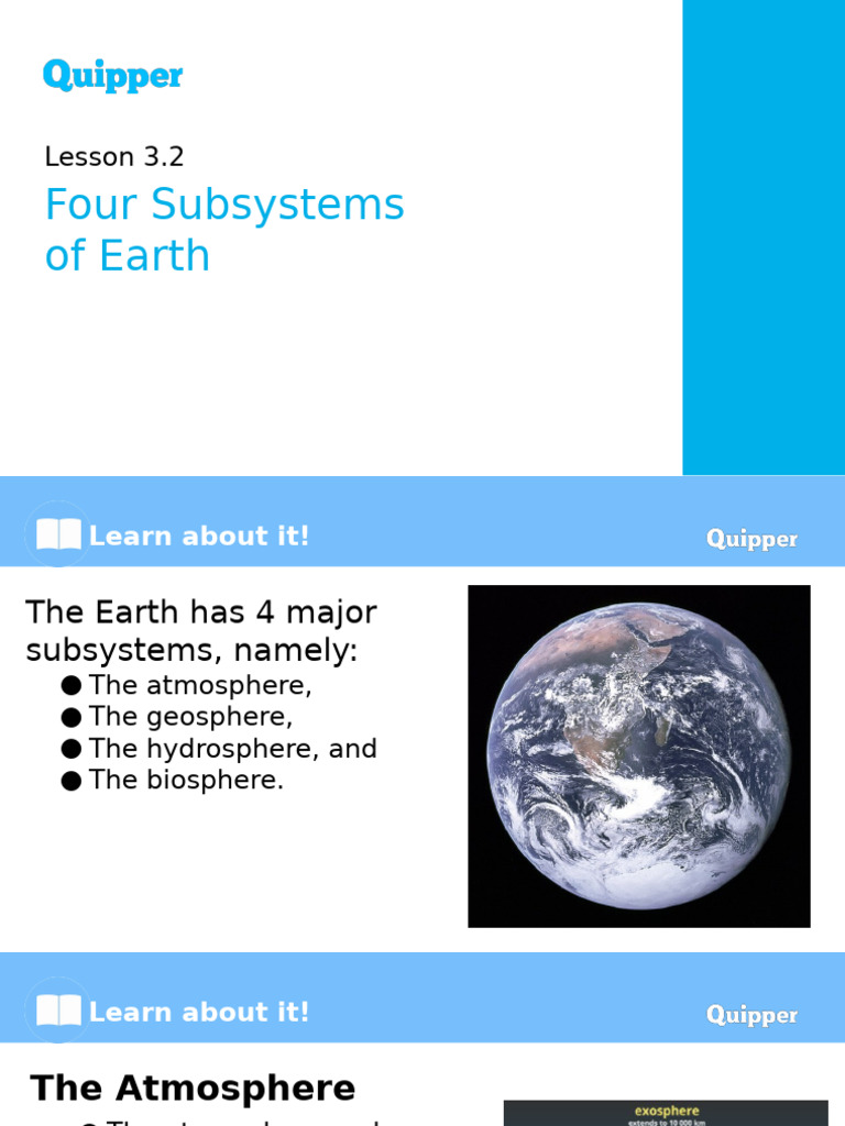 Earth's Four Subsystems Explained | PDF | Travel | Home & Garden