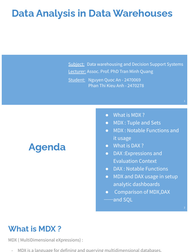 MDX and DAX for Data Analysis | PDF | Data Management | Databases