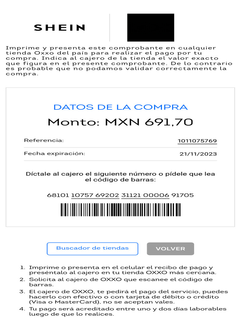 Instrucciones para Pago en OXXO | PDF | Finanzas y dinero