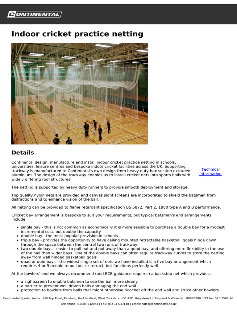 Indoor net | PDF | Cricket | Ball And Bat Games