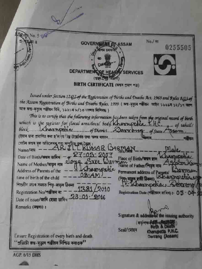 BIRTH CERTIFICATE FORMAT PDF MP visual data 5