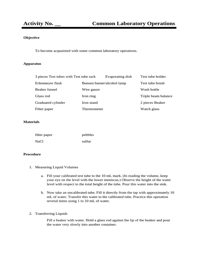 Common Lab Operations Guide | PDF | Filtration | Distillation