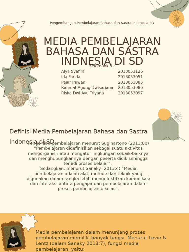 Kelompok 5 - Media Pembelajaran Bahasa Dan Sastra Indonesia Di SD | PDF