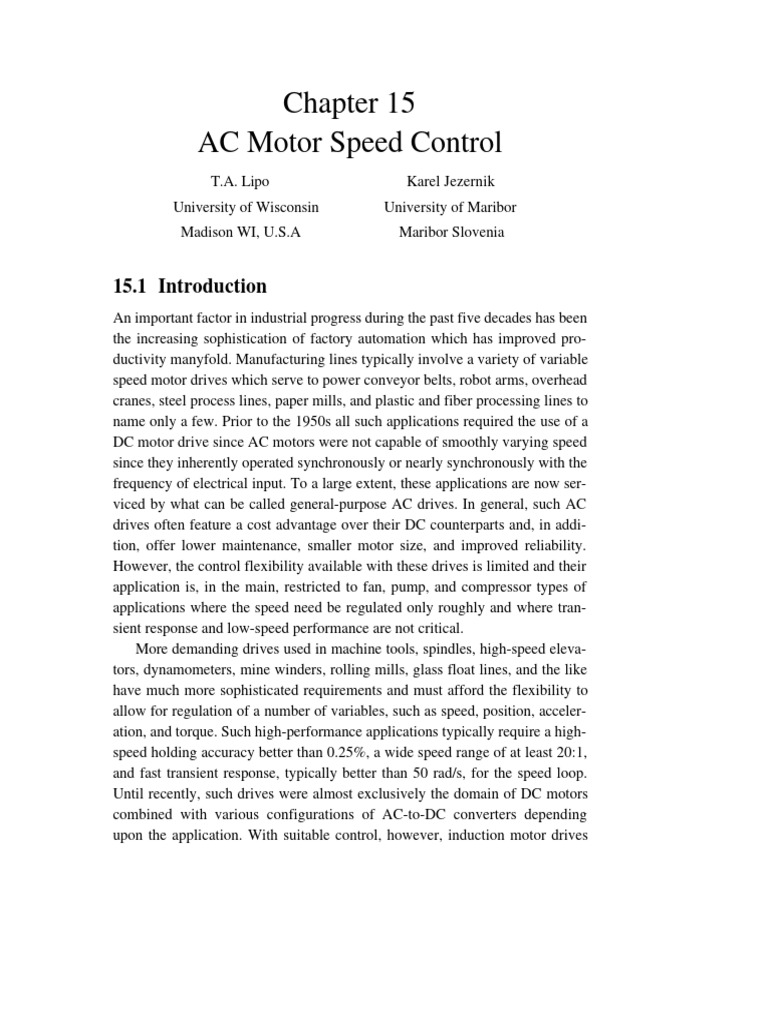 Chapter 15 AC Motor Speed Control | PDF | Electric Motor | Power Inverter