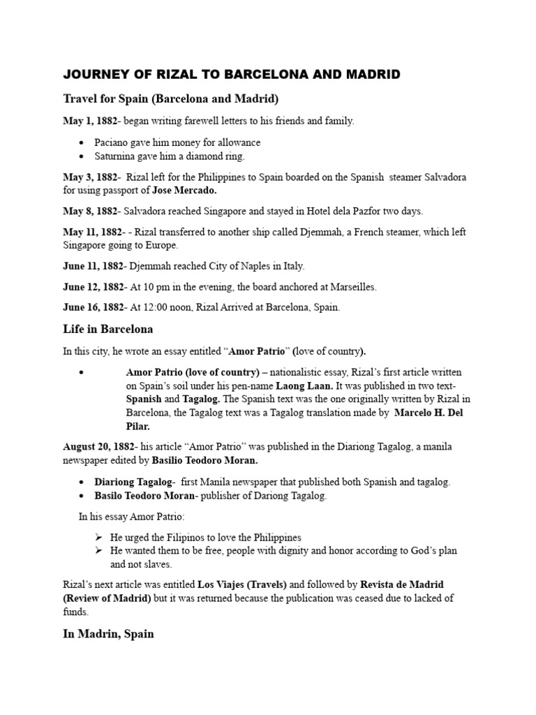 Group 2 Journey of Rizal | PDF | Philippines
