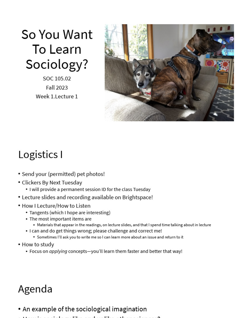 Week 1.lecture 1 | PDF | Sociology | Socialization
