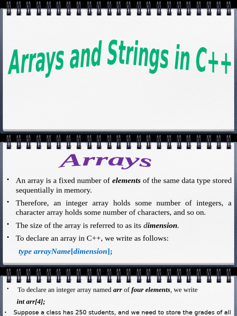 array and string in C++ | PDF | Integer (Computer Science) | Data Type