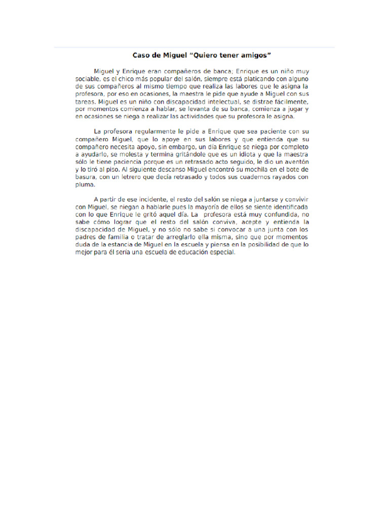 El Caso de Miguel | PDF